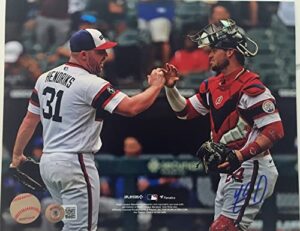 yasmani grandal chicago white sox catcher signed autographed 8x10 photo beckett coa - yaz in red gear with liam hendriks
