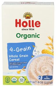 holle - organic wholegrain four grain cereal, six - 8oz boxes