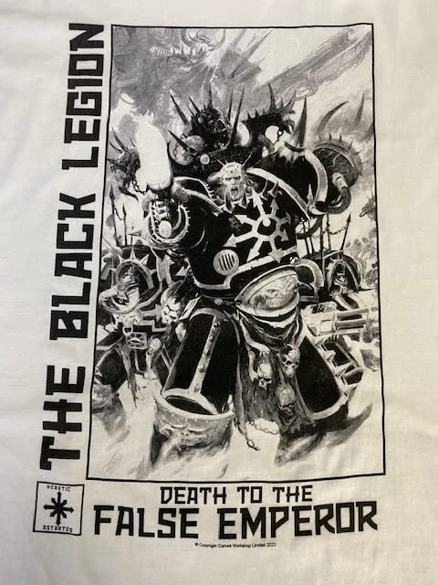 Bioworld Warhammer 40000 Black and White Black Legion Men's White Graphic Tee-XXL