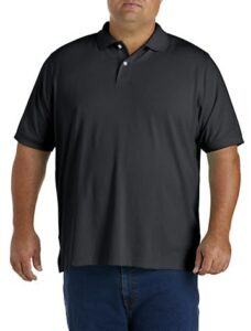dxl big and tall essentials jersey polo shirt, black, 2xlt