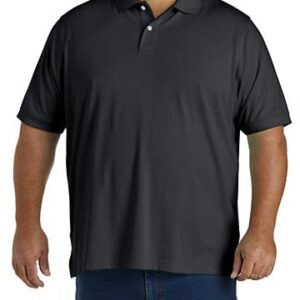 DXL Big and Tall Essentials Jersey Polo Shirt, Black, 2XLT
