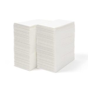 100 disposable linen feel guest towels - paper hand towels for bathroom - cloth like white paper towel - cocktail hand napkins - highly absorbent, soft fancy guest hand towels 12" x 17" (pack of 100)