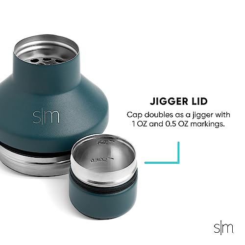 Simple Modern Cocktail Shaker Gift Set with Jigger Lid | Insulated Boston Martini Mixer Stainless Steel Christmas Gifts for Men Women | Compatible with Classic Tumbler Collection | Midnight Black