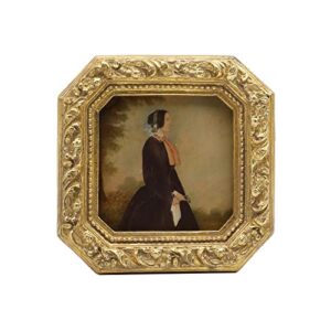 yulink 3x3 small vintage picture frame, mini antique ornate gold photo frame, tiny retro octagon frame, for tabletop and wall display, old fashioned photo gallery art decor