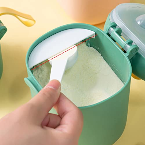 Formula Dispenser with Scoop, Dinosaur Formula Container Portable Milk Powder Storage Box with Handle Fruit Snack Food Holder for Travel Outdoor (L)