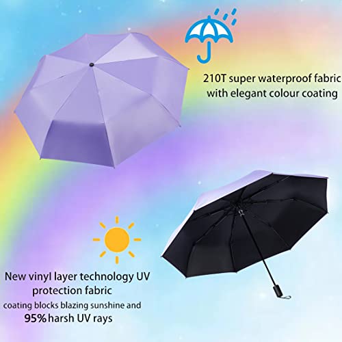 Goothdurs Travel Compact sun&rain Umbrella –Small Mini Lightweight Windproof Waterproof Folding Parasol Umbrellas for Men & Women