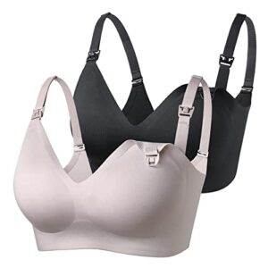 momcozy seamless nursing bra for women 2 pack comfort smooth breastfeeding maternity bralette wireless pregnancy bra