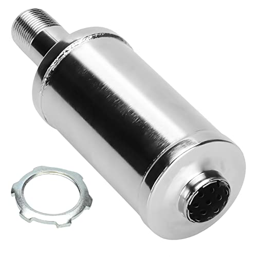 FVRITO Exhaust Muffler Silencer for Predator 196cc 212cc 420cc CT200u CT200u-ex BT200x CC100x CT100u Mini Bike Go Kart KT196 Massimo Baja MB200 MB165 GX160 GX200 Clone Engine Performance Parts Silver