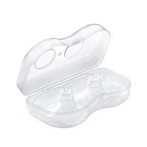 loveishere nippleshield premium contact silicone nipple shields for breastfeeding nursing difficulties or flat inverted nipples, with carry case 2 pc