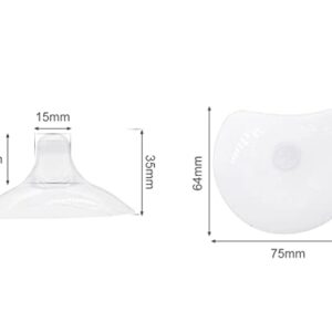 Loveishere Nippleshield Premium Contact Silicone Nipple Shields for Breastfeeding Nursing Difficulties or Flat Inverted Nipples, with Carry Case 2 PC