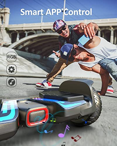 Gyroor Hoverboard for Adults and Kids,700W Motor & Solid Tires,Off Road All Terrian,Hoverboard for Adults Twith Bluetooth Speaker & LED Lights, UL2272 Certificated