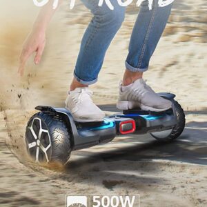 Gyroor Hoverboard for Adults and Kids,700W Motor & Solid Tires,Off Road All Terrian,Hoverboard for Adults Twith Bluetooth Speaker & LED Lights, UL2272 Certificated