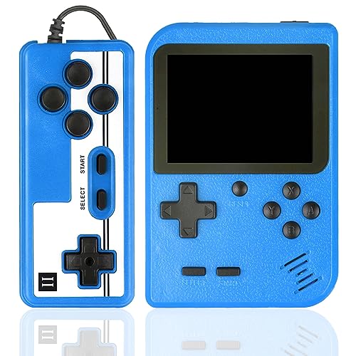 Hikonia Handheld Game Console,Portable Retro Video Game Console with 500 Classical FC Games,3.0 Inches Screen,1020mAh Rechargeable Battery,Support for TV & Two Players,Gift for Kids & Adult(Blue)