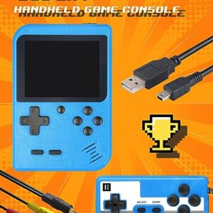 Hikonia Handheld Game Console,Portable Retro Video Game Console with 500 Classical FC Games,3.0 Inches Screen,1020mAh Rechargeable Battery,Support for TV & Two Players,Gift for Kids & Adult(Blue)