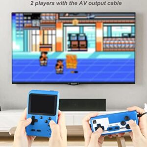 Hikonia Handheld Game Console,Portable Retro Video Game Console with 500 Classical FC Games,3.0 Inches Screen,1020mAh Rechargeable Battery,Support for TV & Two Players,Gift for Kids & Adult(Blue)