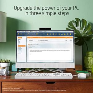 HP All-in-One Desktop Computer, 22" FHD Display, Intel Celeron G5900T, DVD-Writer, 4 USB Ports, AC WiFi, HDMI, Bluetooth, Windows 11 Home (22, 16GB RAM | 512GB SSD, White)