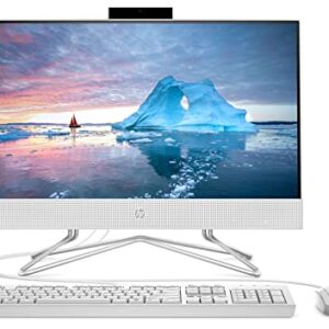 HP All-in-One Desktop Computer, 22" FHD Display, Intel Celeron G5900T, DVD-Writer, 4 USB Ports, AC WiFi, HDMI, Bluetooth, Windows 11 Home (22, 16GB RAM | 512GB SSD, White)