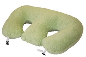 twin z pillow green, the only 6 in 1 twin pillow for breastfeeding, bottlefeeding, tummy time and support, a must have for twins