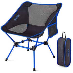 g4free camping chairs, ultralight compact backpacking folding chairs lawn chairs heavy duty 330lbs with side pockets packable for outdoor camp travel beach picnic travel hiking navy blue