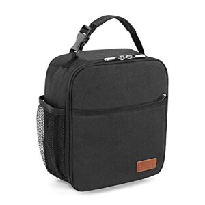 femuar lunch box for men women adults, small lunchbox for work picnic - reusable lunch bag portable lunch tote, black