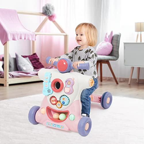 Baby Sit-to-Stand Learning Walker, 3 in 1 Baby Walker for Boys Girls Toddlers, Educational Baby Push Walkers with Entertainment Activity Center, Baby Music Learning Toy Gift for Infant Boys Girls