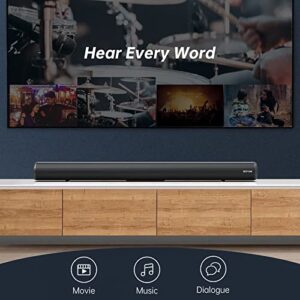 BESTISAN Sound Bar, 80 watts 33.5 inch Sound Bars for TV with Bluetooth 5.0, 3 Equalizer Modes Audio, Bass Adjustable, HDMI/Optical/Coaxial/Aux/USB Connection for Home Theater, Gaming, PC, Projectors