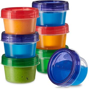 elegant disposables baby food storage containers 4 oz food storage jars with color twist lids plastic freezer storage pack of 24