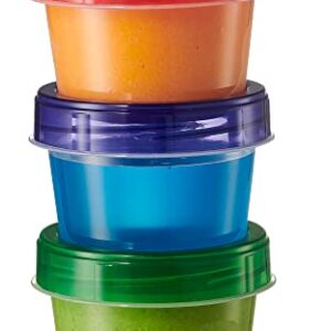 Elegant Disposables Baby Food Storage Containers 4 oz Food Storage Jars with Color Twist Lids Plastic Freezer Storage Pack of 24