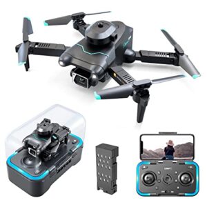 rehobbkid mini drone for kids with 4k dual camera, s96 foldable wifi fpv live video drones for adults beginners,altitude hold, headless mode,one key start/landing,gesture control rc quadcopter with battery, 3d flips, app control,toys gifts for boys girls