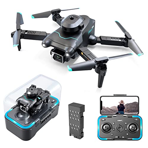 REHOBBKID Mini Drone for Kids with 4K Dual Camera, S96 Foldable WiFi FPV Live Video Drones for Adults Beginners,Altitude Hold, Headless Mode,One Key Start/Landing,Gesture Control RC Quadcopter with Battery, 3D Flips, APP Control,Toys Gifts for Boys Girls