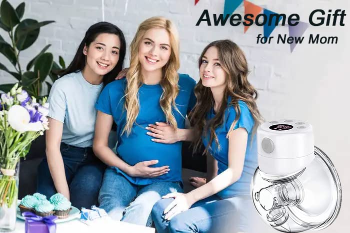 Hand Free Breast Pump, MOM--cozY S12 Same model LED Display Wearable Breast Pump, Portable Electric Breast Pump, 2 modes and 9 levels - 24mm