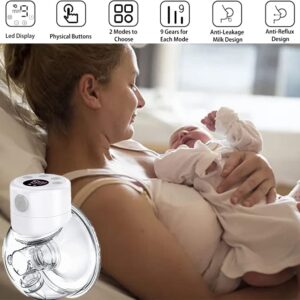 Hand Free Breast Pump, MOM--cozY S12 Same model LED Display Wearable Breast Pump, Portable Electric Breast Pump, 2 modes and 9 levels - 24mm