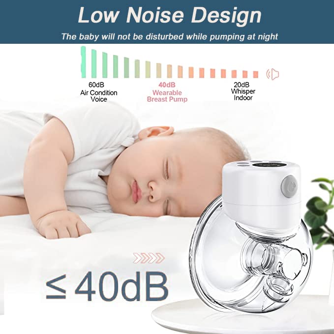 Hand Free Breast Pump, MOM--cozY S12 Same model LED Display Wearable Breast Pump, Portable Electric Breast Pump, 2 modes and 9 levels - 24mm