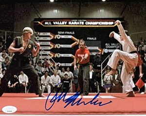 ralph macchio signed 8x10 the karate kid crane kick photo jsa