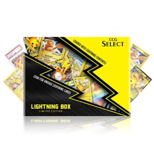 ccg select pikachu lightning box collector’s set bundle w/ 3 booster packs, ultra rare & more! compatible with pokemon cards