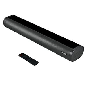 mufoli sound bar for tv 20 inch tv soundbar 80w home theater soundbar speaker, 3d surround sound & 3 eq modes, with bluetooth, hdmi, rca, aux, usb, opt connection, for gaming, projectors, pc, phones
