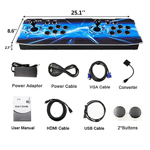 GWALSNTH 3D Pandora Box TT Arcade Game Console, 8000 HDMI Video Games with WiFi Function, Search/Save/Hide/ Pause Games,Favorite List,Up to 4 Players …