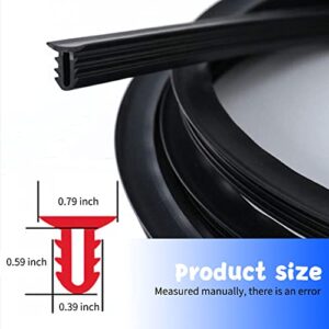 Miytsya Car Rubber Seal Protector Guard Strip, 5.3Ft Universal Car Slit Windshield Trim Strip, Dashboard Panel Sound Insulation Adhesive Strips, Suitable for Cars,Trucks, Boats, RVs (Black)