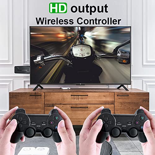 64G Plug and Play Game Console, 64-bit Retro Wireless Video Game Consoles 4K HD Mini TV Game Stick Built-In 10000 Classic Games Support PS1 GB GBA GBC MD CPS FC SFC ATARI Etc 9 Simulators