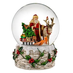 120MM Musical Santa w/Reindeer Snow Globe by San Francisco Music Box Company