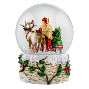 120MM Musical Santa w/Reindeer Snow Globe by San Francisco Music Box Company