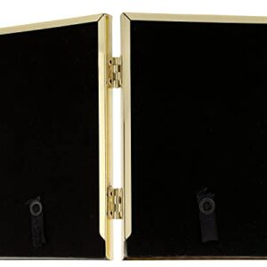 YiPinYin 4x6''Hinged Double Simply Gold Metal Picture Frame, Elegant Narrow Plated Metal Photo Frames 4 x 6'' With Soft Touch Velvet Backing for Desktop