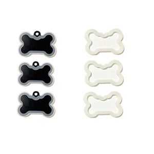 bone shape silicone dog tag silencer quiet noisy pet tag sleeve big size pet id tags protector lightweight clear pet tag silencer