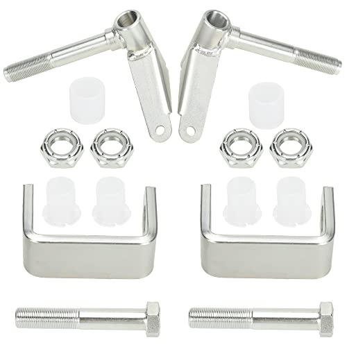 GREHUA Right Left Steering Spindle Bracket Set 5/8" Axle Kingpin 3-3/4" Long 2PCS for 212cc 196cc 6.5hp 13hp 15hp 420cc 301cc Manco Azusa Yerf-Dog Go Kart Cart Replacement Parts Accessories Heavy duty