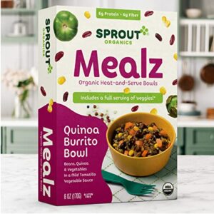 Sprout Foods Organics, Big Kid Mealz, Quinoa Burrito Bowl, Organic Microwavable 6 oz Bowl (8-count)