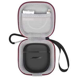 elonbo hard carrying case for new bose quietcomfort earbuds ii wireless noise cancelling in-ear headphones, bose qc earbuds 2 protective case cover, extra mesh pocket fits cables and eartips, black
