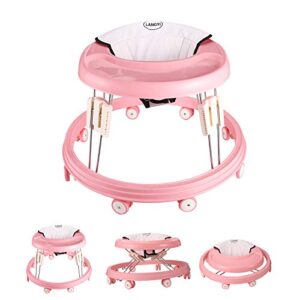 the foldable baby walker, suitable for 66-80cm height wheeled baby boy and girl walker, mute anti-rollover baby walker, avoid bicycle rollover, foldable baby chair