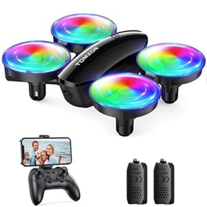 tomzon a23w drone with camera 1080p, mini led kids drone with throw to go, high speed rotation and 3d flip, drone for kids adults with circle fly, gravity sensor, 3 speeds, 2 batteries