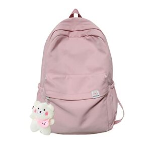 eagerrich aesthetic backpack cute kawaii backpack school supplies laptop bag for teens girls women students solid color