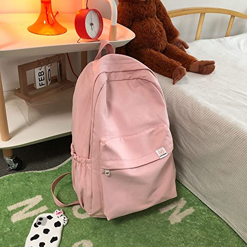 Eagerrich Aesthetic Backpack Cute Kawaii Backpack School Supplies Laptop Bag for Teens Girls Women Students Solid Color